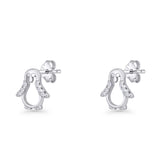 Penguin Cubic Zirconia Stud Earrings